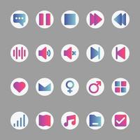 Gradient color icons for User interface. vector