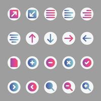 Gradient color icons for User interface. vector