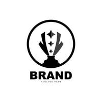 Trophy Logo Design, Award Winner Championship Trophy Vector, Success Brand vector