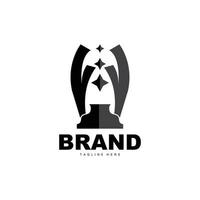 Trophy Logo Design, Award Winner Championship Trophy Vector, Success Brand vector