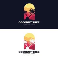 Coconut Tree Logo, Ocean Tree Vector, Design For Templates, Product Branding, Beach Tourism Object Logo vector