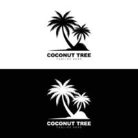 Coconut Tree Logo, Ocean Tree Vector, Design For Templates, Product Branding, Beach Tourism Object Logo vector