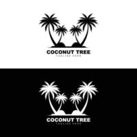 logotipo de árbol de coco, vector de árbol oceánico, diseño para plantillas, marca de producto, logotipo de objeto de turismo de playa