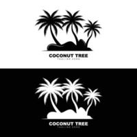 logotipo de árbol de coco, vector de árbol oceánico, diseño para plantillas, marca de producto, logotipo de objeto de turismo de playa