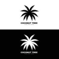 logotipo de árbol de coco, vector de árbol oceánico, diseño para plantillas, marca de producto, logotipo de objeto de turismo de playa