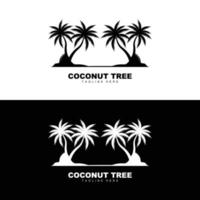 logotipo de árbol de coco, vector de árbol oceánico, diseño para plantillas, marca de producto, logotipo de objeto de turismo de playa