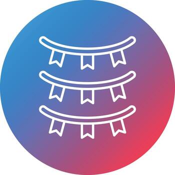 guirnalda línea degradado círculo fondo icono vector