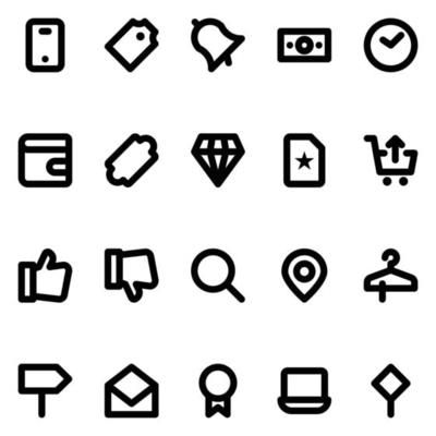 Bold line icons for Black friday.