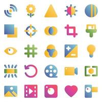 Gradient color icons for Camera. vector