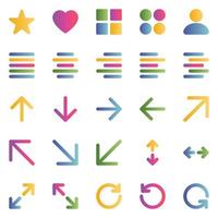 Gradient color icons for Sign and Symbol. vector