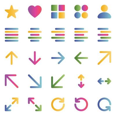 Gradient color icons for Sign and Symbol.