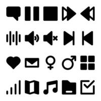 Glyph icons for User interface. vector