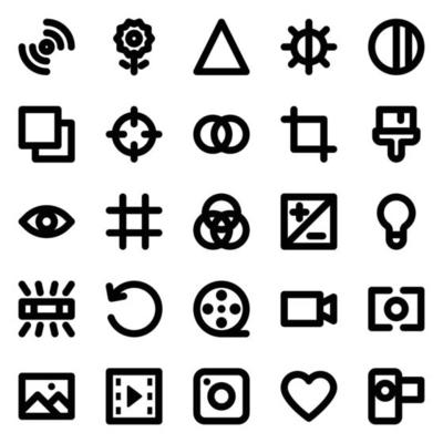 Bold line icons for Camera.
