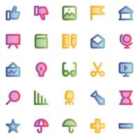 Filled outline, smooth icons for Education. vector