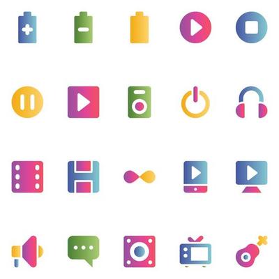 Gradient color icons for Media.