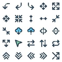 iconos de contorno de color relleno para signo y símbolo. vector