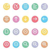 Circle color outline icons for User interface. vector