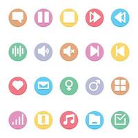 Circle color glyph icons for User interface. vector