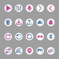 Gradient color icons for User interface. vector