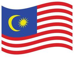 National flag of Malaysia - Flat color icon. vector