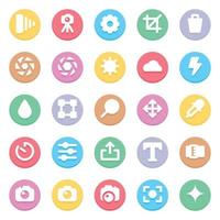 Circle color glyph icons for Camera. vector