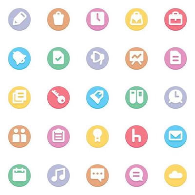 Circle color glyph icons for Education.