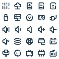 Bold line icons for Electronics. vector