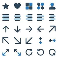 dos iconos de color para signo y símbolo. vector