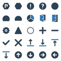 dos iconos de color para signo y símbolo. vector