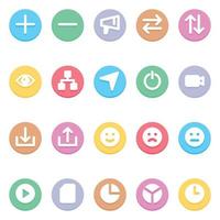 iconos de glifo de color circular para redes sociales. vector