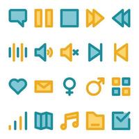 Filled color outline icons for User interface. vector