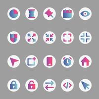 Gradient color icons for User interface. vector