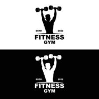 Gym Logo, Fitness Logo Vector, Design Suitable For Fitness, Sports Equipment, Body Health, Body Supplement Product Brands vector