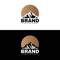 logotipo de montaña, escalada vectorial, aventura, diseño para escalada, equipo de escalada y marca con logotipo de montaña vector