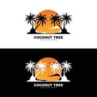 Coconut Tree Logo, Ocean Tree Vector, Design For Templates, Product Branding, Beach Tourism Object Logo vector