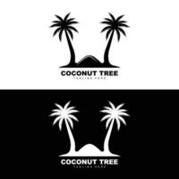 logotipo de árbol de coco, vector de árbol oceánico, diseño para plantillas, marca de producto, logotipo de objeto de turismo de playa