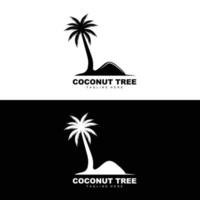 logotipo de árbol de coco, vector de árbol oceánico, diseño para plantillas, marca de producto, logotipo de objeto de turismo de playa