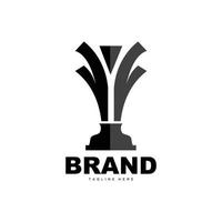 Trophy Logo Design, Award Winner Championship Trophy Vector, Success Brand vector