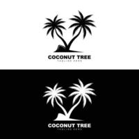 Coconut Tree Logo, Ocean Tree Vector, Design For Templates, Product Branding, Beach Tourism Object Logo vector