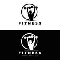 Gym Logo, Fitness Logo Vector, Design Suitable For Fitness, Sports Equipment, Body Health, Body Supplement Product Brands vector