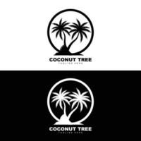 logotipo de árbol de coco, vector de árbol oceánico, diseño para plantillas, marca de producto, logotipo de objeto de turismo de playa