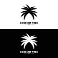 logotipo de árbol de coco, vector de árbol oceánico, diseño para plantillas, marca de producto, logotipo de objeto de turismo de playa