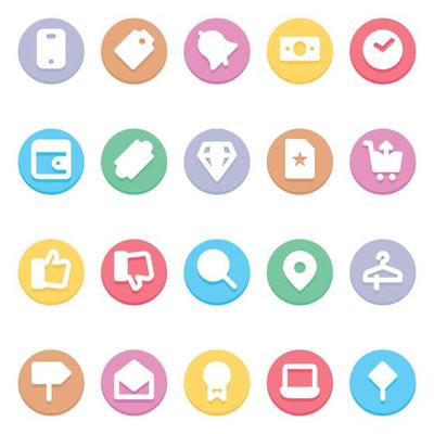 Circle color glyph icons for Black friday.