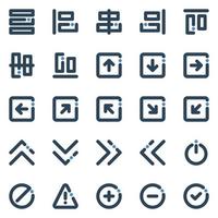 iconos de línea en negrita para signo y símbolo.