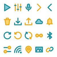 Filled color outline icons for User interface. vector