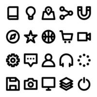 iconos de contorno para la interfaz de usuario. vector