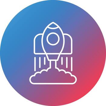 Startup Line Gradient Circle Background Icon vector