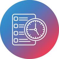 Time Management Line Gradient Circle Background Icon vector