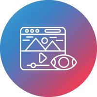 Preview Line Gradient Circle Background Icon vector