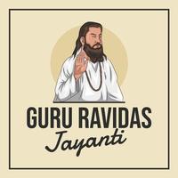 ilustración vectorial del feliz gurú ravidas jayanti. vector